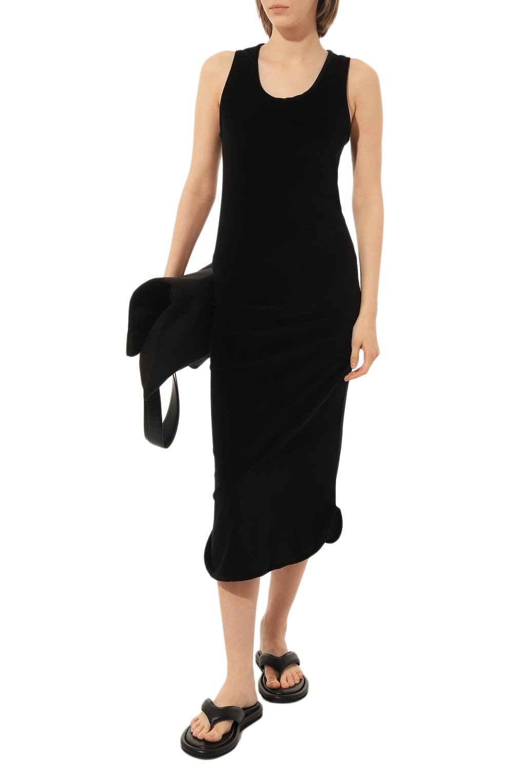 Хлопковое платье JIL SANDER черного цвета по цене 61600 руб., арт. J40CT0119/J20024, фото 2 Хлопковое платье JIL SANDER, арт. J40CT0119/J20024, фото 2