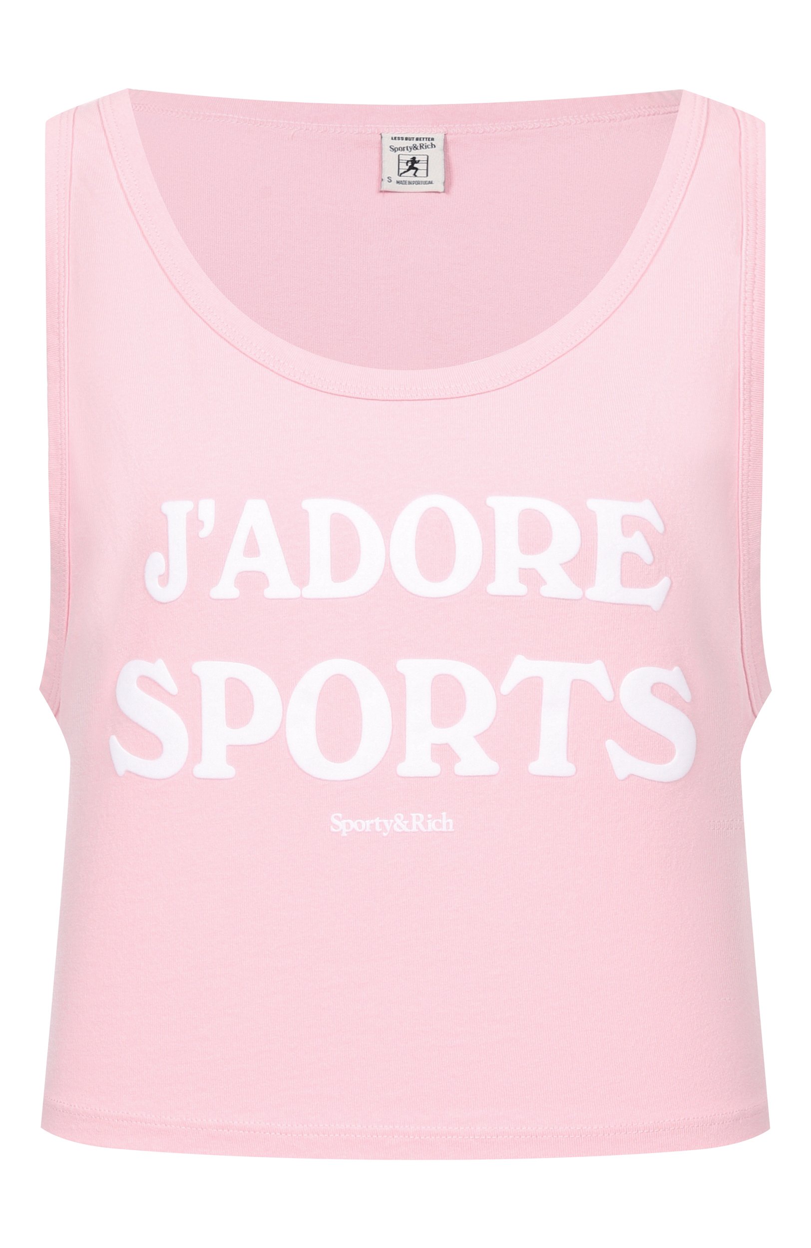 Хлопковая майка SPORTY AND RICH розового цвета по цене 12150 руб., арт. T012373702P144, фото 1 Хлопковая майка SPORTY AND RICH, арт. T012373702P144, фото 1