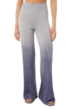 Женские брюки из кашемира и шелка COLOMBO сиреневого цвета, арт. MA04212/SPR/2-56JA-SF | Фото 3 (Длина (брюки, джинсы): Удлиненные; Материал внешний: Шерсть, Шелк, Кашемир; Женское Кросс-КТ: Брюки-одежда; Материал сплава: Проставлено; Силуэт Ж (брюки и джинсы): Расклешенные; Драгоценные камни: Проставлено; Стили: Романтичный)