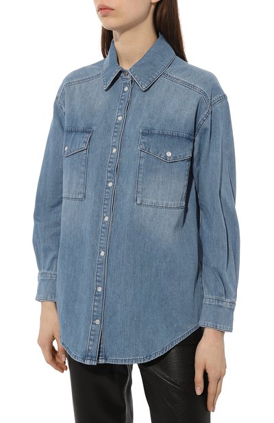 Джинсовая рубашка PATRIZIA PEPE голубого цвета по цене 24800 руб., арт. 8C0586_D031, фото 3 Джинсовая рубашка PATRIZIA PEPE, арт. 8C0586_D031, фото 3