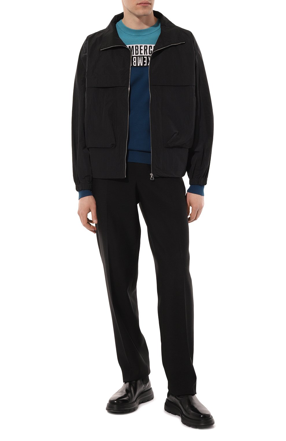 Хлопковый джемпер DIRK BIKKEMBERGS синего цвета по цене 26950 руб., арт. C S 52G 10 X 1472, фото 2 Хлопковый джемпер DIRK BIKKEMBERGS, арт. C S 52G 10 X 1472, фото 2