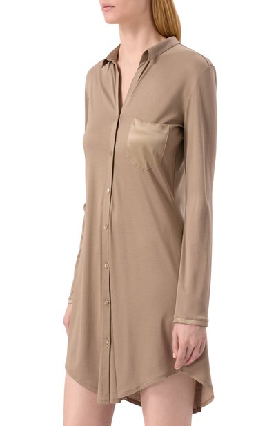 Сорочка HANRO коричневого цвета по цене 29240 руб., арт. 077420, фото 3 Сорочка HANRO, арт. 077420, фото 3