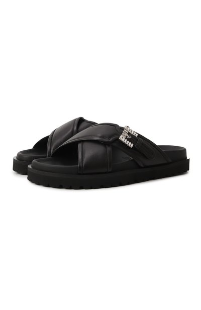 Женские кожаные шлепанцы sr twenty buckle SERGIO ROSSI, арт. B10390/MNAN07