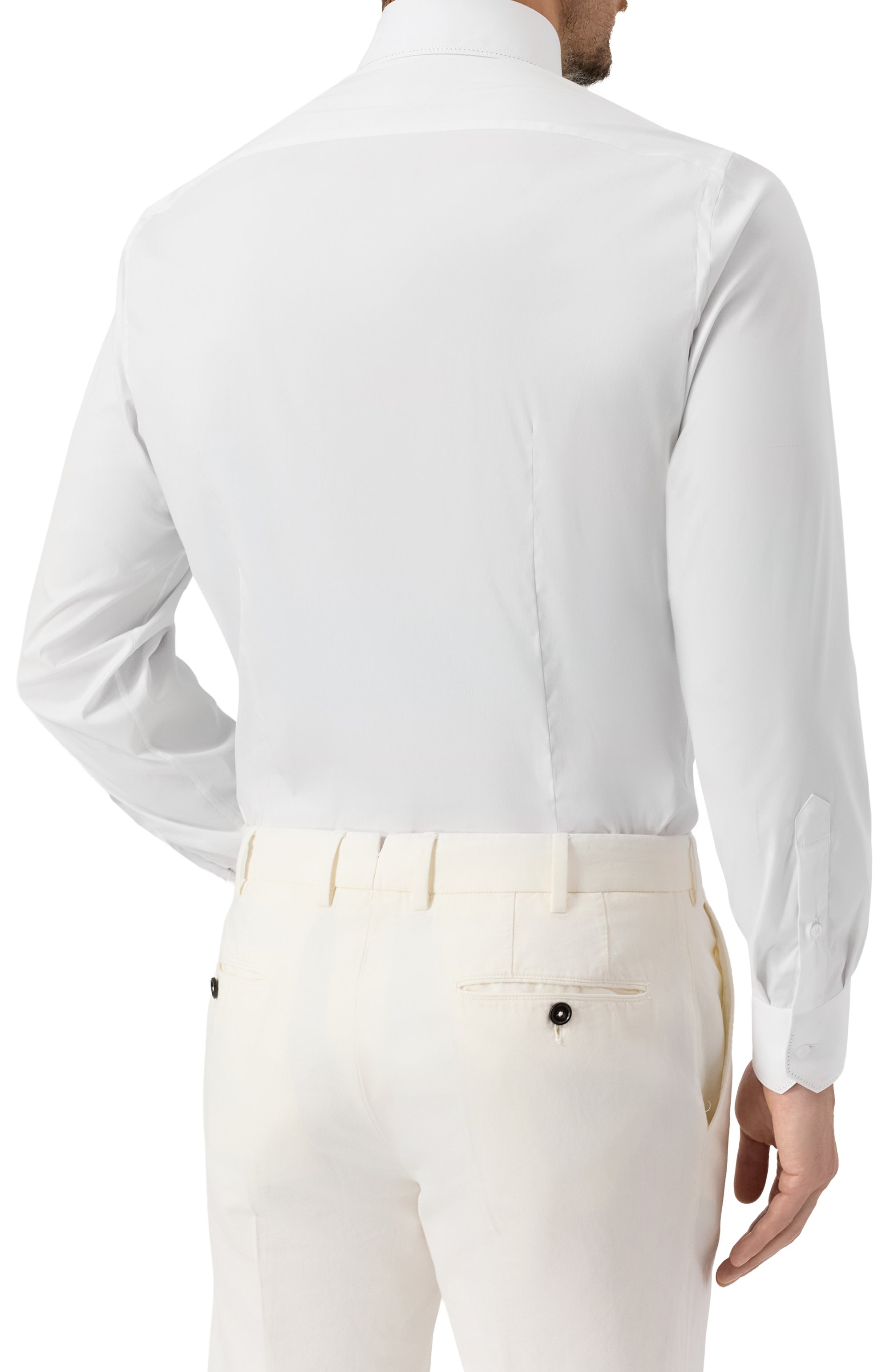 Хлопковая сорочка ZILLI белого цвета по цене 96550 руб., арт. CLAB03M010813037U, фото 4 Хлопковая сорочка ZILLI, арт. CLAB03M010813037U, фото 4