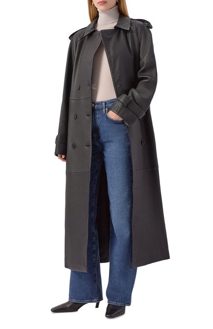 Женский кожаный тренч 12 STOREEZ, арт. 127368