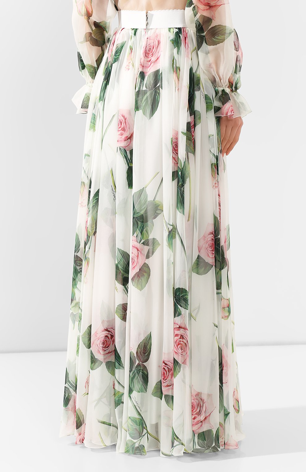 Шелковая юбка DOLCE & GABBANA белого цвета по цене 354000 руб., арт. F4B0WT/HS19S, фото 4 Шелковая юбка DOLCE & GABBANA, арт. F4B0WT/HS19S, фото 4