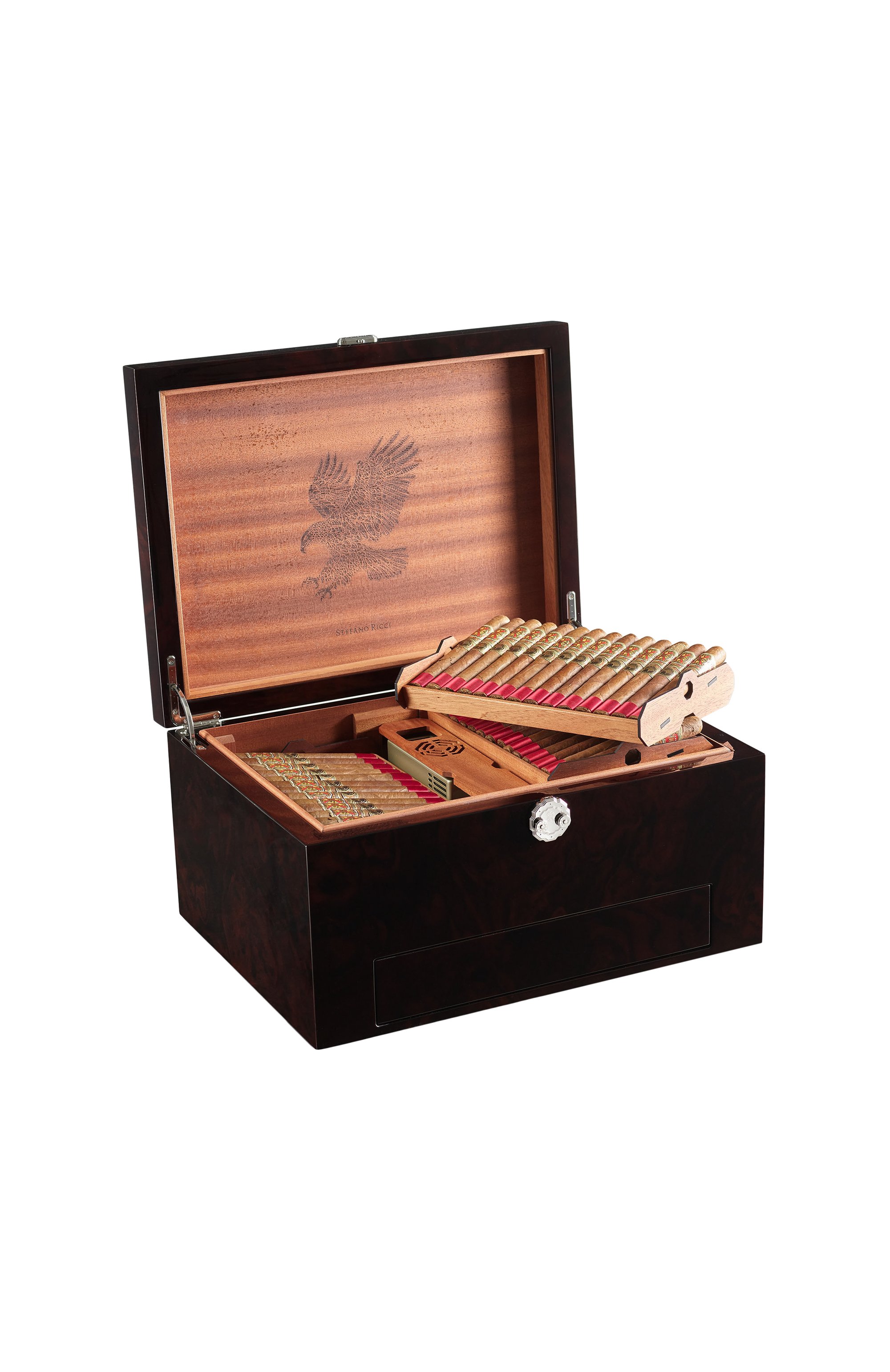 Настольный хьюмидор для 72 сигар STEFANO RICCI, арт. 0BSG72MPP/BRW001/C. 8017/C. 8017_1, фото 2