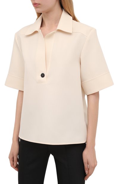 Блузка JIL SANDER кремового цвета по цене 57150 руб., арт. JSCT561206-WT440200, фото 3 Блузка JIL SANDER, арт. JSCT561206-WT440200, фото 3