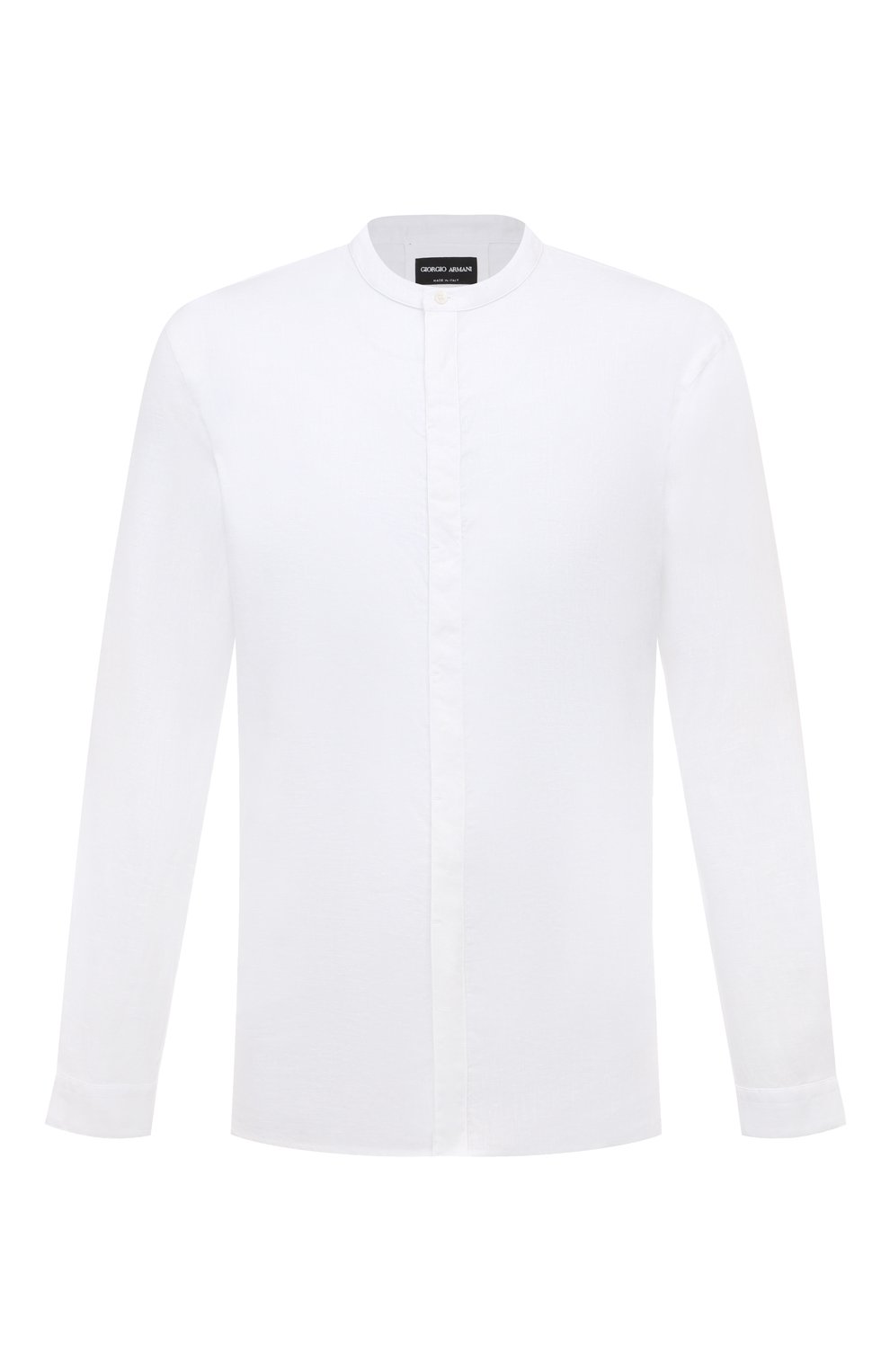 Льняная рубашка GIORGIO ARMANI белого цвета по цене 82500 руб., арт. 4SGCC0A5/T04TB, фото 1 Льняная рубашка GIORGIO ARMANI, арт. 4SGCC0A5/T04TB, фото 1