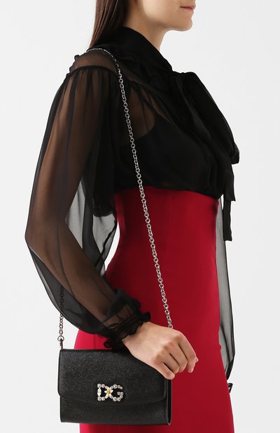 Кожаный клатч на цепочке DOLCE & GABBANA, арт. BI1028/AU771, фото 5