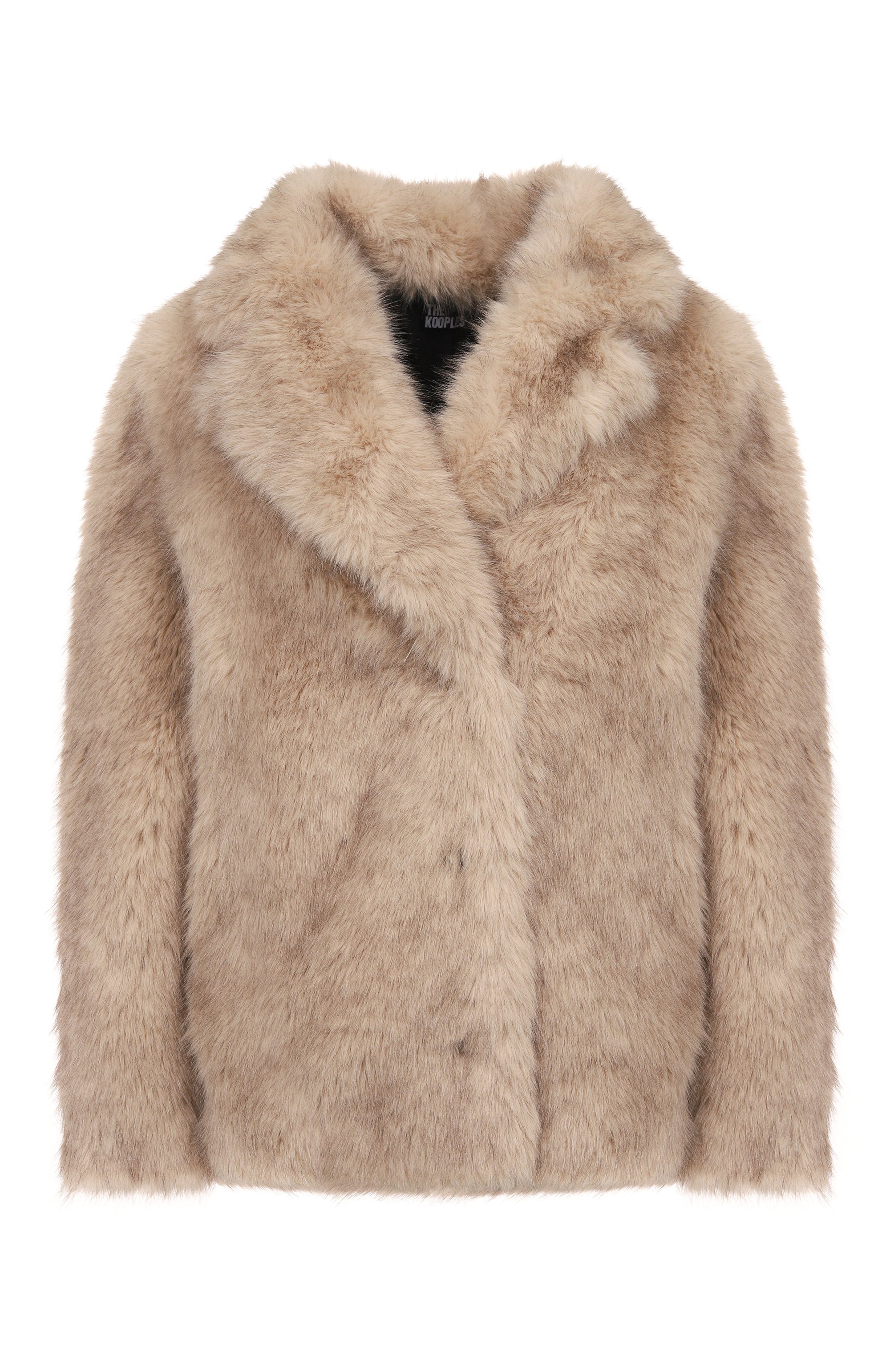 Шуба из экомеха THE KOOPLES бежевого цвета по цене 63100 руб., арт. FF0U31004K, фото 1 Шуба из экомеха THE KOOPLES, арт. FF0U31004K, фото 1