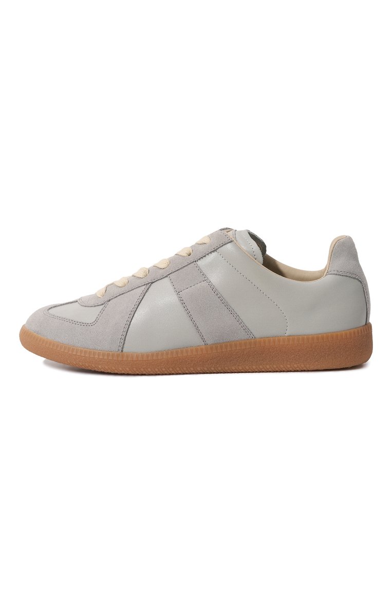 Женские кожаные кеды replica MAISON MARGIELA светло-серого цвета, арт. S58WS0109/P1895 | Фото 4 (Подошва: Платформа; Стили: Кэжуэл; Материал внутренний: Текстиль; Материал внешний: Натуральная кожа; Кросс-КТ: Низкие)