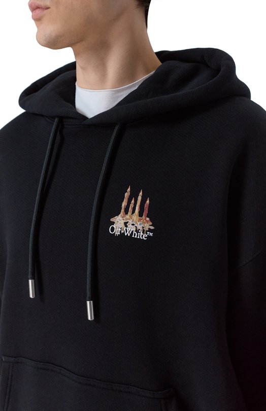 Хлопковое худи Off-White 0MBB085F25FLE002 Чёрный  0MBB085F25FLE002 Фото 5