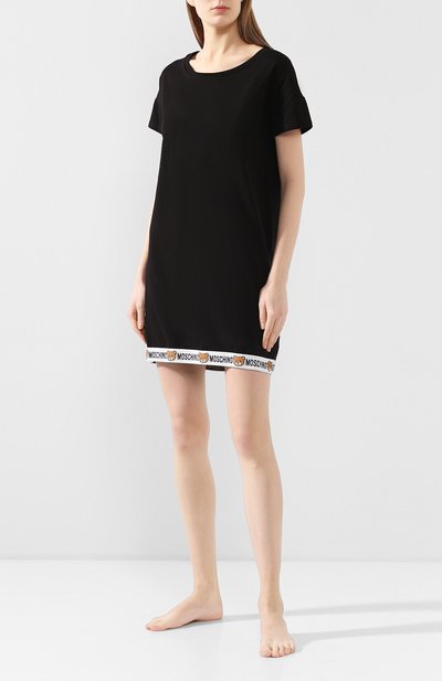 Хлопковое платье MOSCHINO черного цвета по цене 11900 руб., арт. A1909/9003, фото 2 Хлопковое платье MOSCHINO, арт. A1909/9003, фото 2