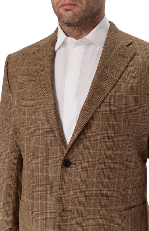 Шерстяной пиджак Corneliani 266018-2616309 Коричневый  266018-2616309 Фото 7