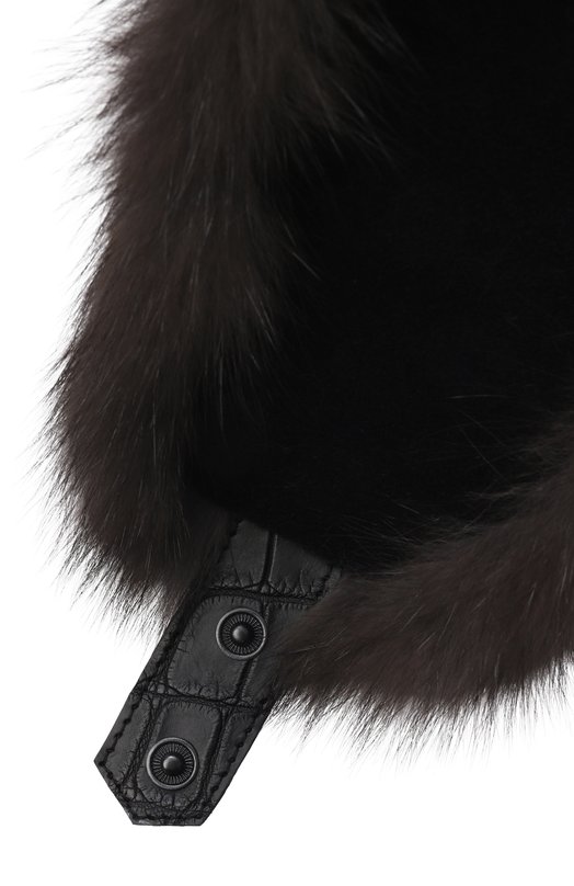 Кашемировая шапка-ушанка Майкл с мехом соболя FurLand 0201430910001100004 Коричневый  0201430910001100004 Фото 3