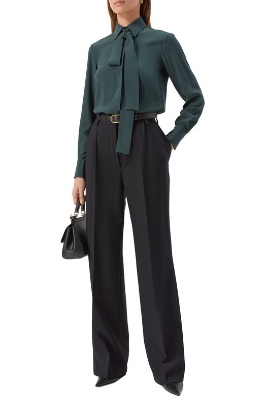 Атласная блузка Kiton D48407 Зелёный  D48407 Фото 2