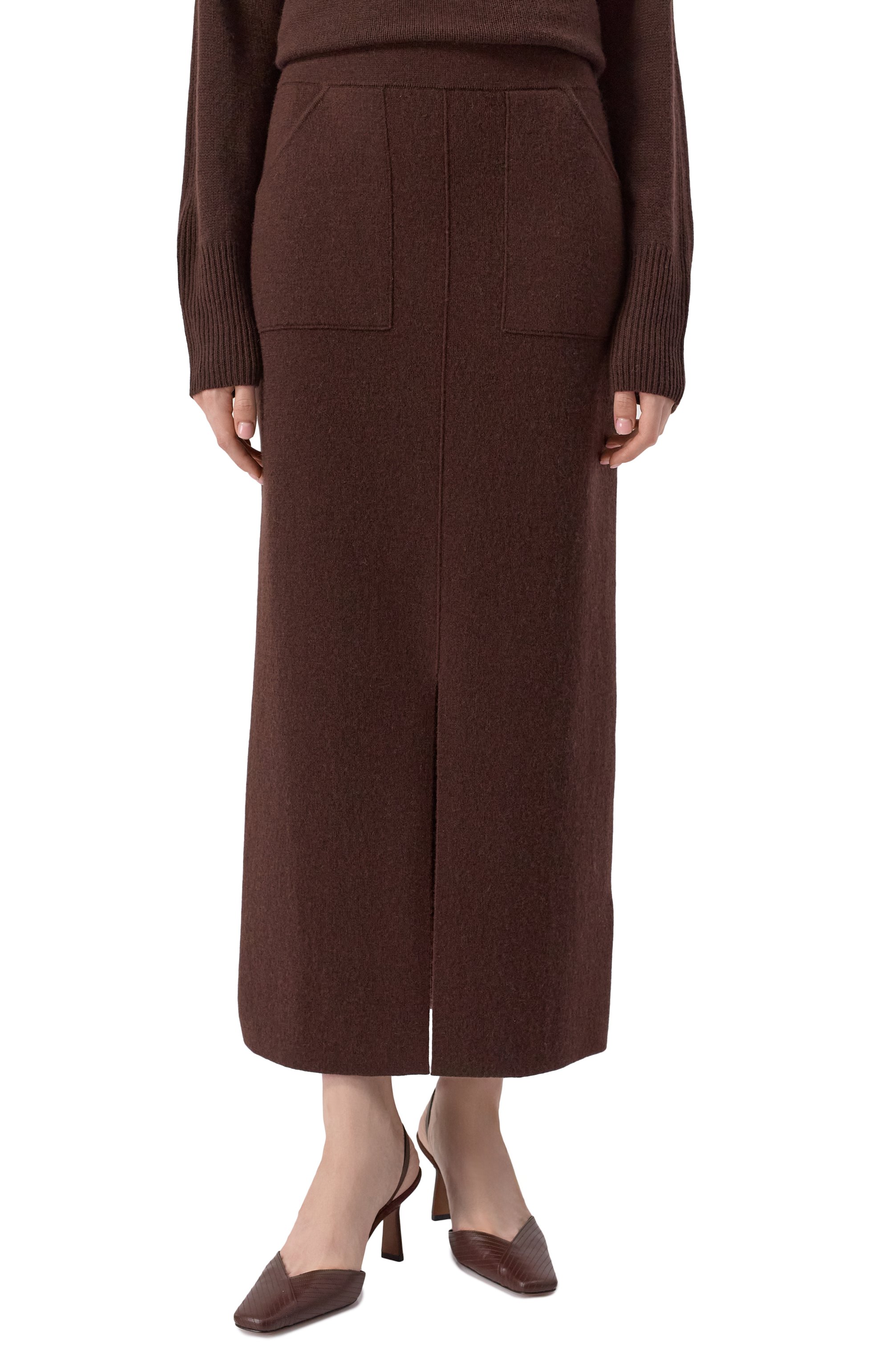 Юбка из шерсти и кашемира ALLUDE коричневого цвета по цене 65950 руб., арт. 255/17617, фото 3 Юбка из шерсти и кашемира ALLUDE, арт. 255/17617, фото 3