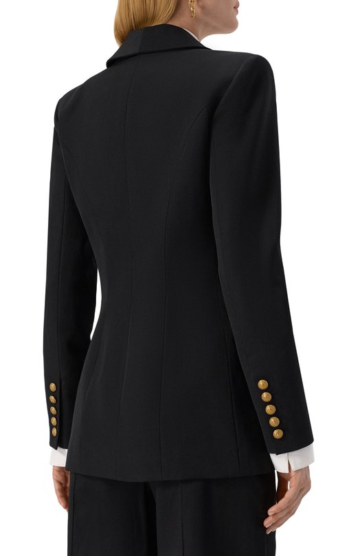 Шерстяной жакет Balmain CF1SH020/WC09 Чёрный  CF1SH020/WC09 Фото 4