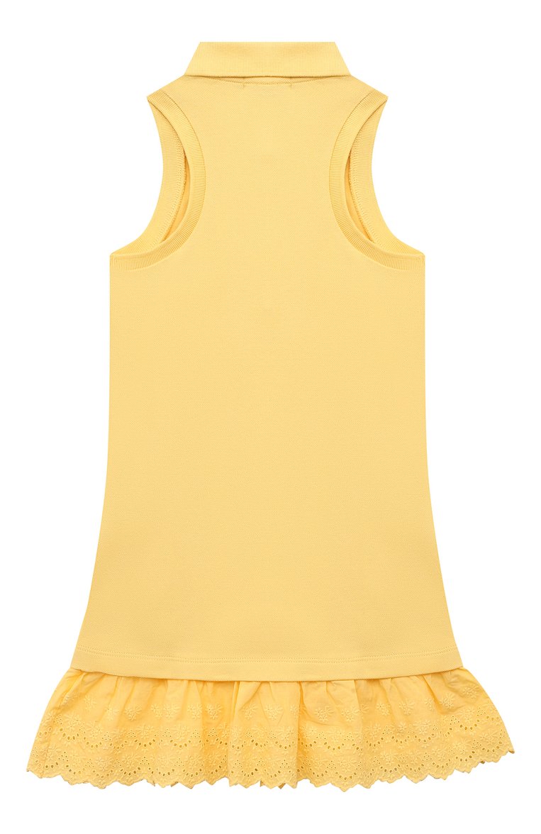 Детское хлопковое платье POLO RALPH LAUREN желтого цвета, арт. 312862270 | Фото 2 (Рукава: Короткие; Материал внешний: Хлопок; Девочки Кросс-КТ: Платье-одежда; Случай: Повседневный; Материал сплава: Проставлено; Региональные ограничения белый список (Axapta Mercury): Не проставлено; Драгоценные камни: Проставлено; Ростовка одежда: 5 лет | 110 см, 6 лет | 116 см)