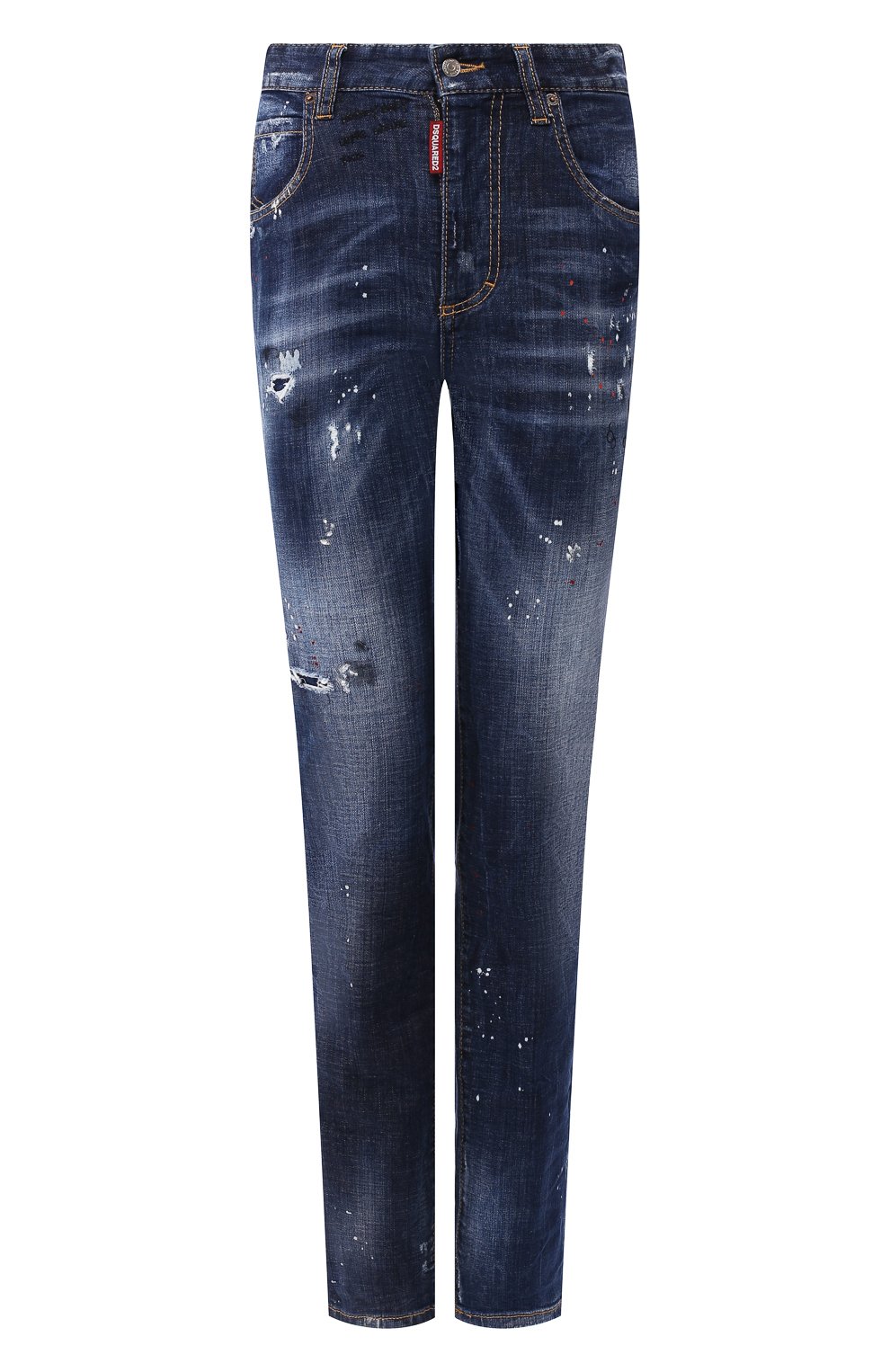 Джинсы с потертостями DSQUARED2 темно-синего цвета по цене 63850 руб., арт. S75LB0201/S30342, фото 1 Джинсы с потертостями DSQUARED2, арт. S75LB0201/S30342, фото 1