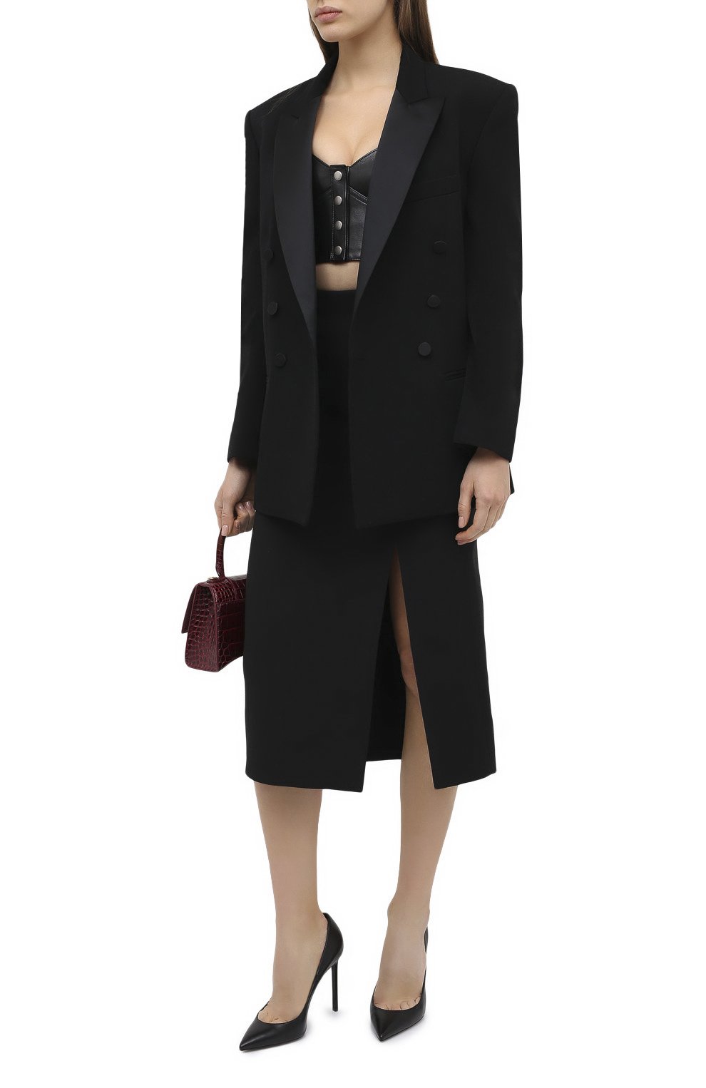 Кожаный топ SAINT LAURENT, арт. 639628/YCDI2, фото 2