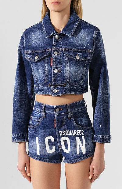 Джинсовая куртка DSQUARED2 синего цвета по цене 68700 руб., арт. S80AM0003/S30663, фото 3 Джинсовая куртка DSQUARED2, арт. S80AM0003/S30663, фото 3