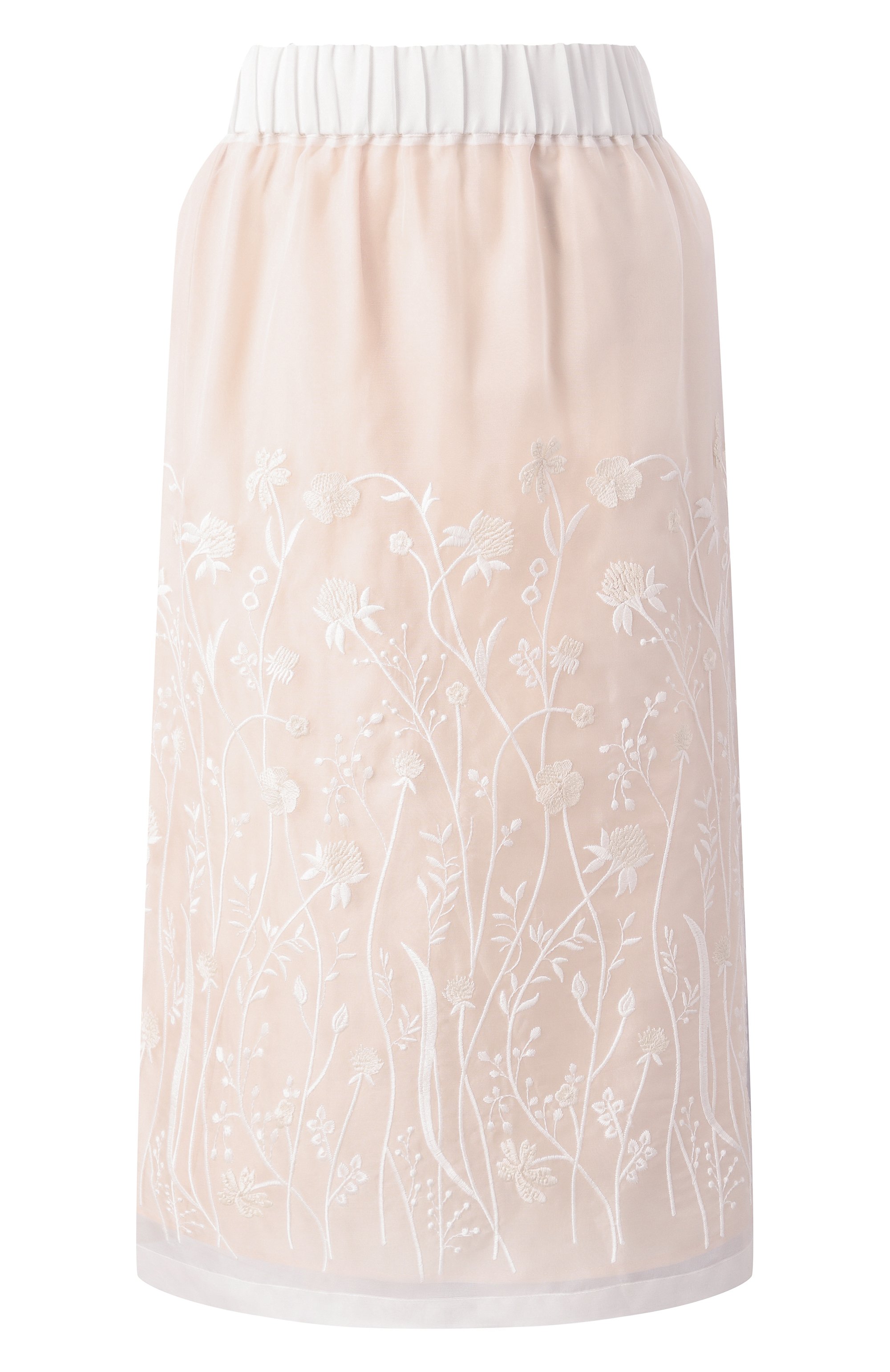 Шелковая юбка P.A.R.O.S.H. белого цвета по цене 52450 руб., арт. D621136, фото 1 Шелковая юбка P.A.R.O.S.H., арт. D621136, фото 1