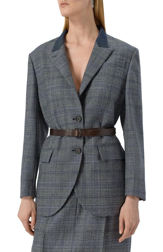 Шерстяной жакет Brunello Cucinelli M0W077127P Синий  M0W077127P Фото 3