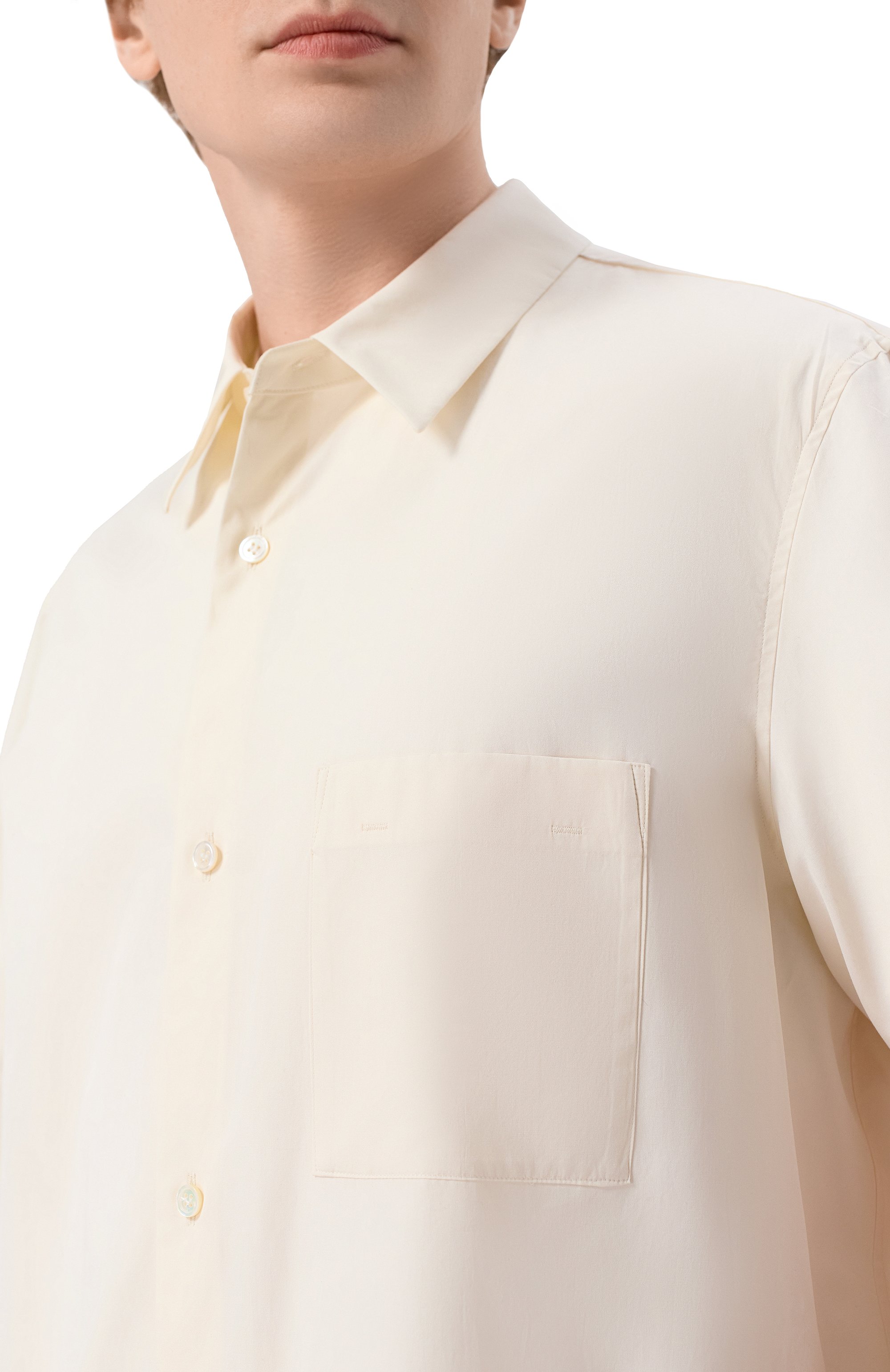 Хлопковая рубашка ATTACHMENT кремового цвета по цене 57900 руб., арт. AS61-089, фото 5 Хлопковая рубашка ATTACHMENT, арт. AS61-089, фото 5