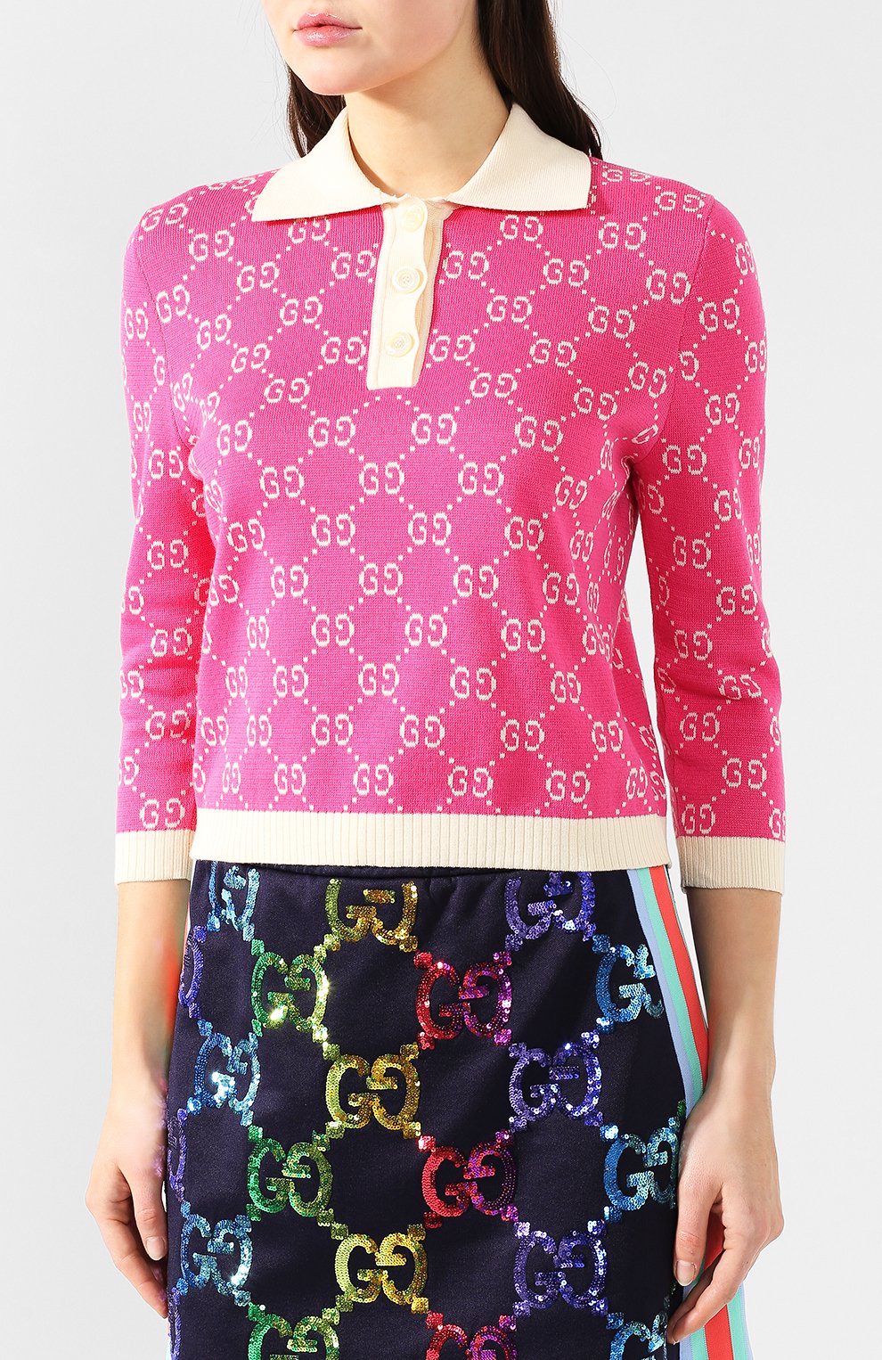 Хлопковое поло GUCCI, арт. 555024/XKAHV, фото 3