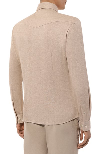 Рубашка изо льна и хлопка BRUNELLO CUCINELLI, арт. MW835B2289, фото 4