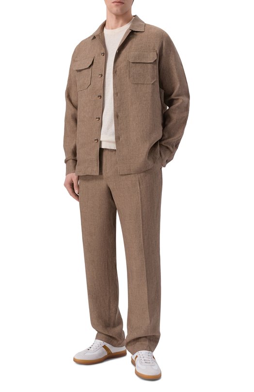 Льняные брюки Capobianco 20M811.LL00. Коричневый  20M811.LL00. Фото 2