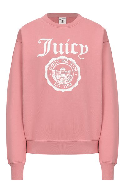 Женский хлопковый свитшот sporty &amp; rich x juicy couture SPORTY AND RICH, арт. ST071716691PI07/JUICY EMBLEM CREWNECK