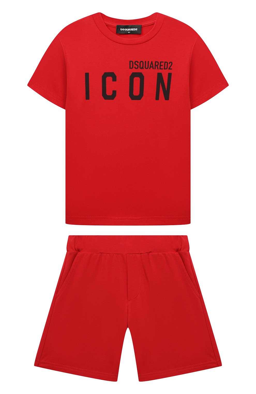 Хлопковая пижама DSQUARED2 красного цвета по цене 10400 руб., арт. DQ0990/D008J, фото 1 Хлопковая пижама DSQUARED2, арт. DQ0990/D008J, фото 1