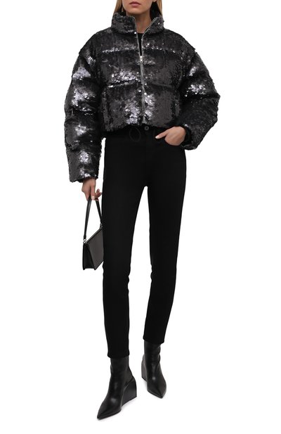 Пуховик с отделкой пайетками PRADA темно-серого цвета по цене 650000 руб., арт. 291979-1ZCC-F0276-212, фото 2 Пуховик с отделкой пайетками PRADA, арт. 291979-1ZCC-F0276-212, фото 2