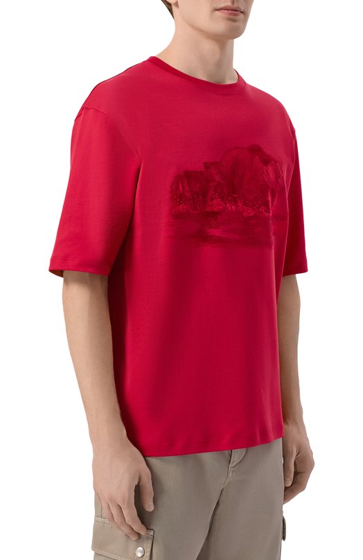 Хлопковая футболка Stefano Ricci MNH6205350/LUXT Красный  MNH6205350/LUXT Фото 3