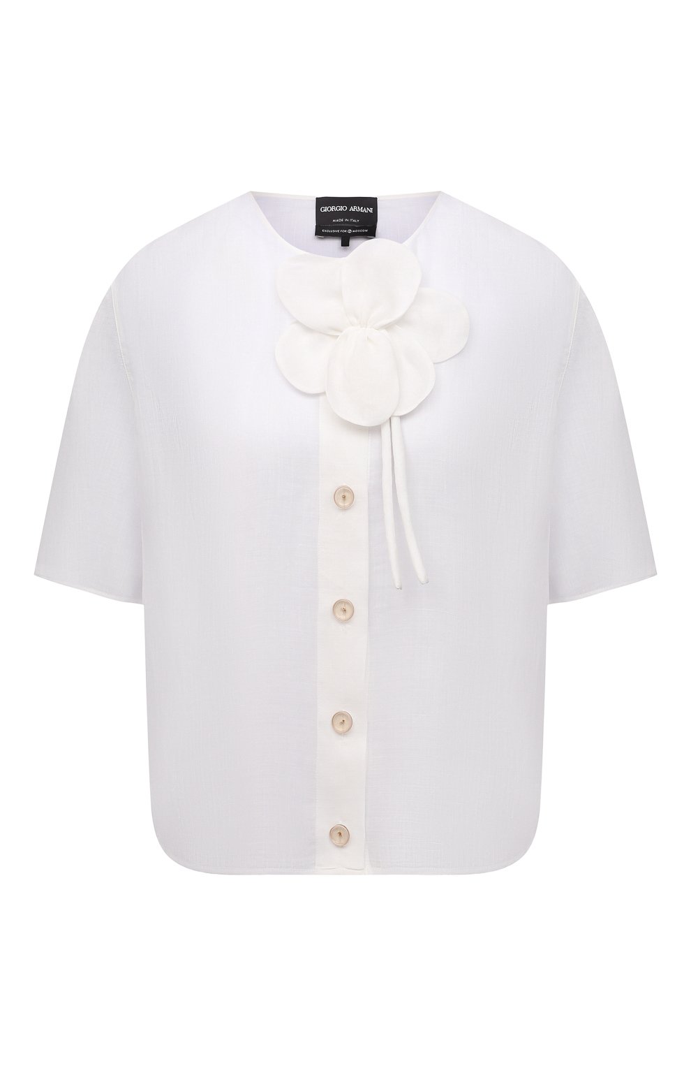 Блузка GIORGIO ARMANI белого цвета по цене 126000 руб., арт. 1WHCC01M/T00NW, фото 1 Блузка GIORGIO ARMANI, арт. 1WHCC01M/T00NW, фото 1