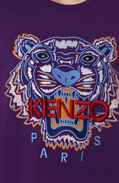 Хлопковое платье-толстовка с контрастной вышивкой KENZO, арт. 2R08444XB, фото 5