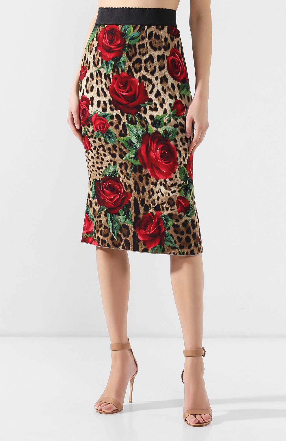 Юбка из вискозы DOLCE & GABBANA леопардового цвета по цене 95400 руб., арт. F4A1FT/FSRKK, фото 3 Юбка из вискозы DOLCE & GABBANA, арт. F4A1FT/FSRKK, фото 3