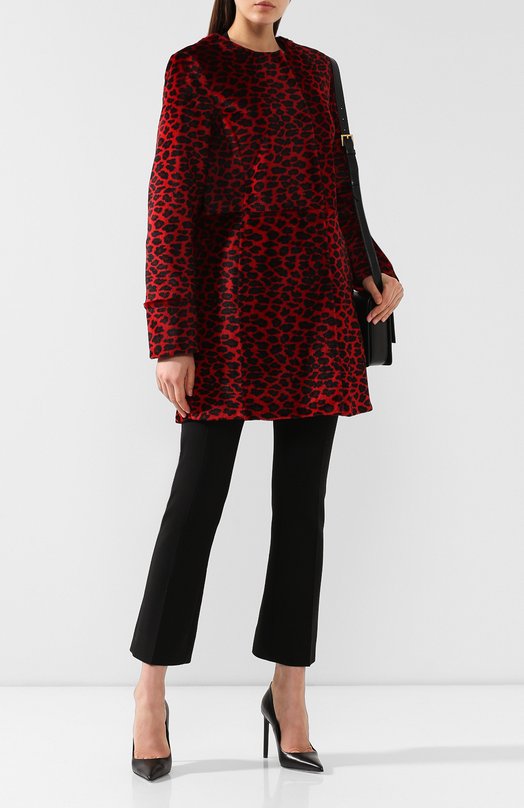 Меховое пальто DROMe Красный, фото 2