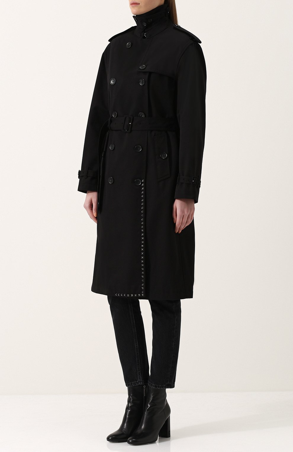 Однотонный двубортный тренч с поясом и погонами VALENTINO, арт. PB3CA169/2PQ, фото 3