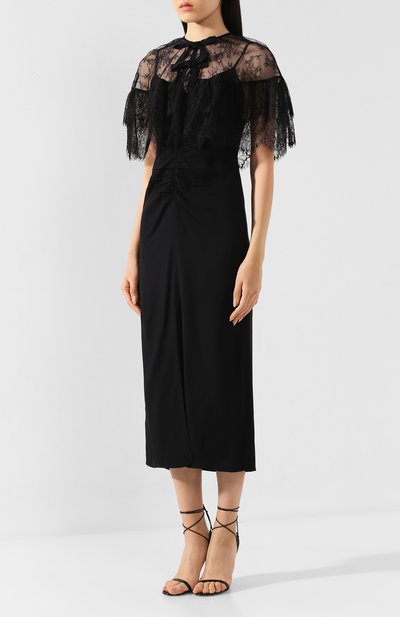 Платье-миди SELF-PORTRAIT черного цвета по цене 48800 руб., арт. RS20-094, фото 3 Платье-миди SELF-PORTRAIT, арт. RS20-094, фото 3