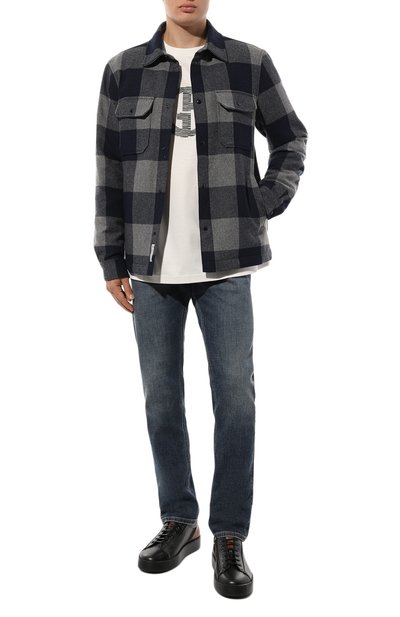 Шерстяная куртка-рубашка WOOLRICH синего цвета по цене 48900 руб., арт. CFWOOS0067MRUT3046, фото 2 Шерстяная куртка-рубашка WOOLRICH, арт. CFWOOS0067MRUT3046, фото 2