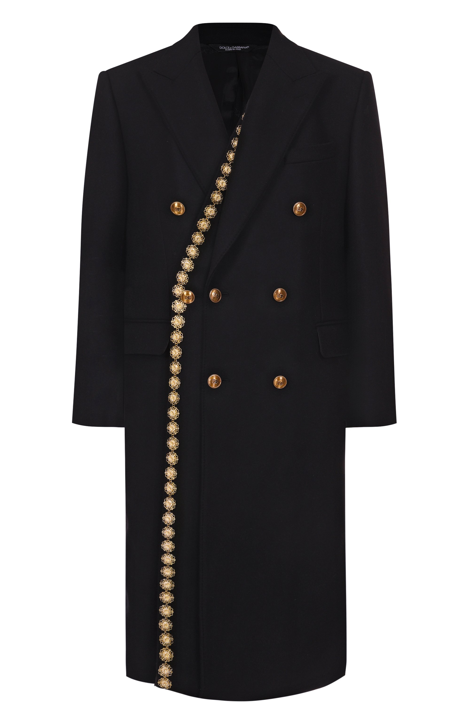 Шерстяное пальто DOLCE & GABBANA черного цвета по цене 975000 руб., арт. G053AZ/FU283, фото 1 Шерстяное пальто DOLCE & GABBANA, арт. G053AZ/FU283, фото 1