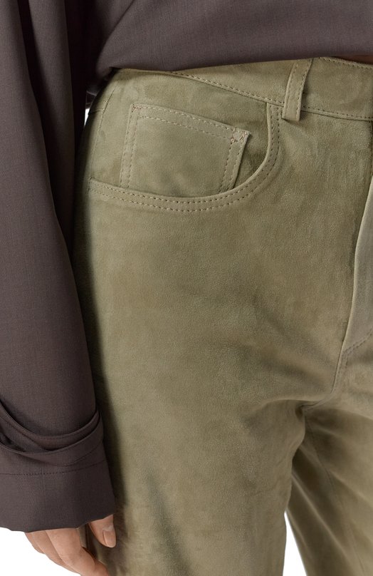 Замшевые брюки Erika Cavallini P6SW03 Хаки  P6SW03 Фото 5