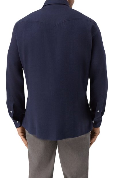 Рубашка из хлопка и лиоцелла BRUNELLO CUCINELLI, арт. MY6374008, фото 4