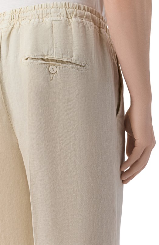 Льняные брюки InLinum PAJAMA/TR0PEA Кремовый  PAJAMA/TR0PEA Фото 5