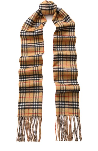 Кашемировый шарф в клетку с бахромой BURBERRY, арт. 4058333, фото 1