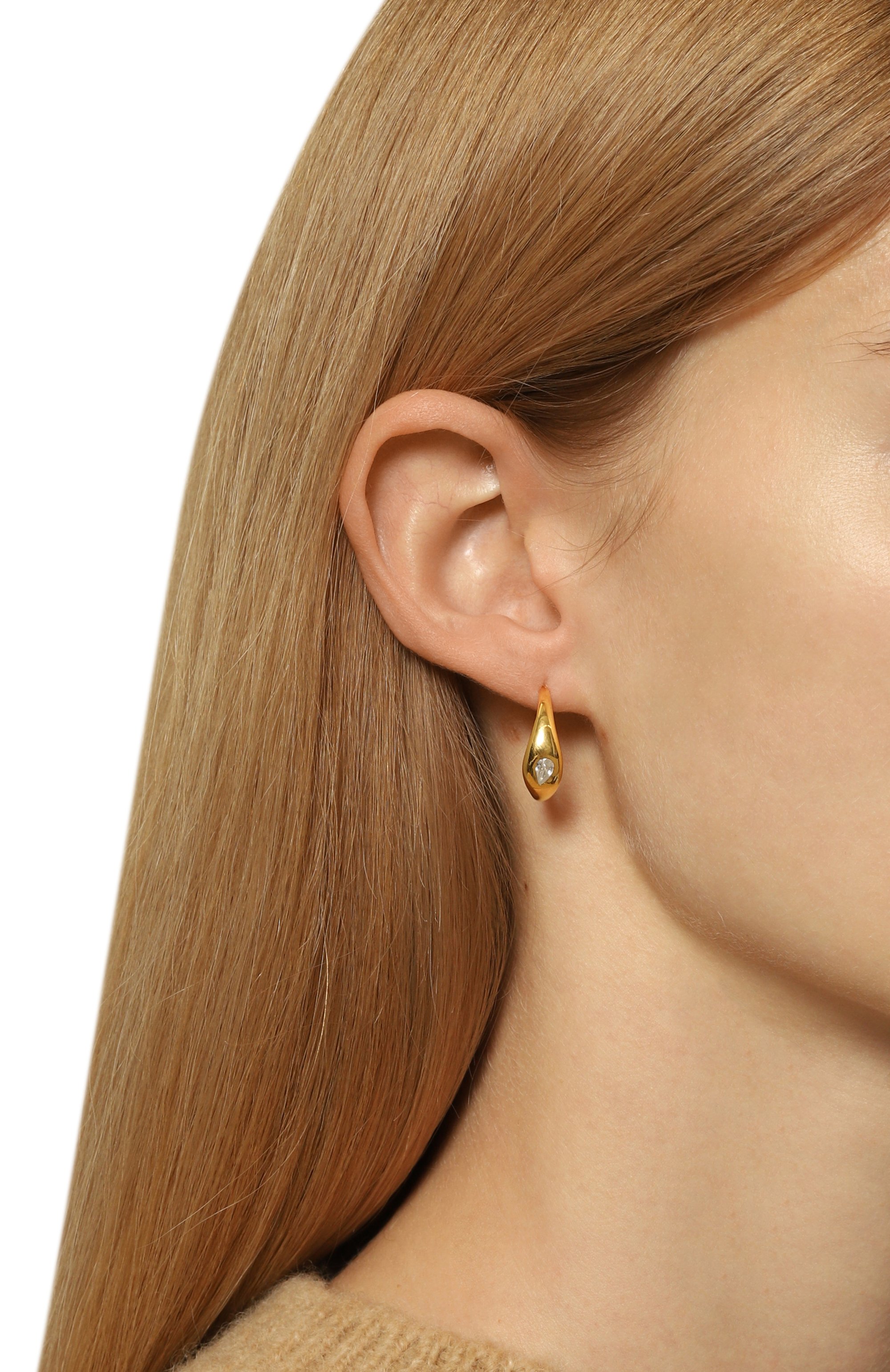 Серьги BONVO золотого цвета по цене 13600 руб., арт. LE0 MARQUISE EARRINGS, фото 2 Серьги BONVO, арт. LE0 MARQUISE EARRINGS, фото 2